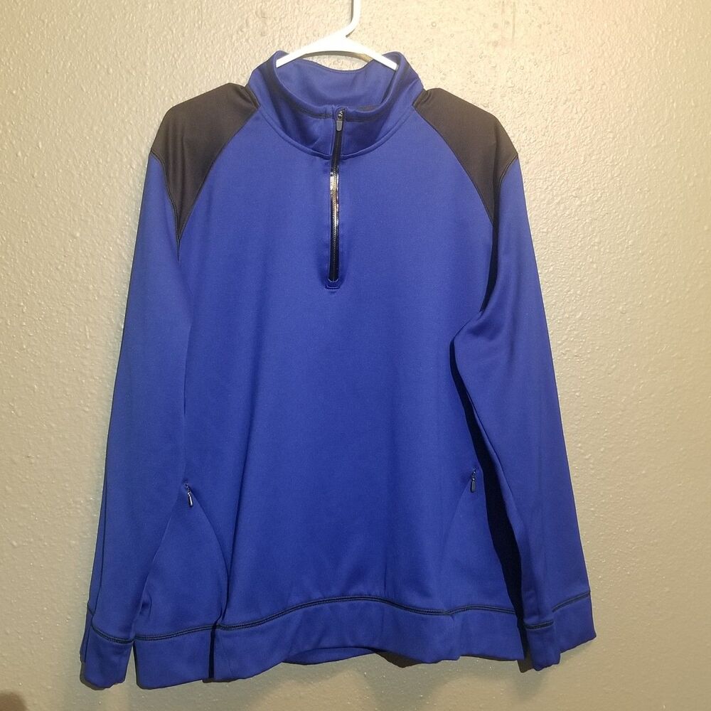 Lands' End Mens XL Sweatshirt 1/4 Zip Fleece High Neck Camping Hunting Fishing